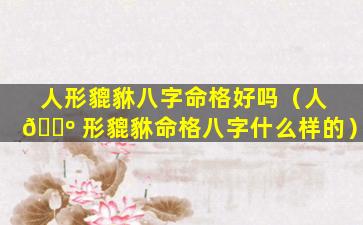人形貔貅八字命格好吗（人 🐺 形貔貅命格八字什么样的）